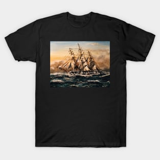 SQUARE RIGGER 'WAVERTREE'  IN A STORM T-Shirt